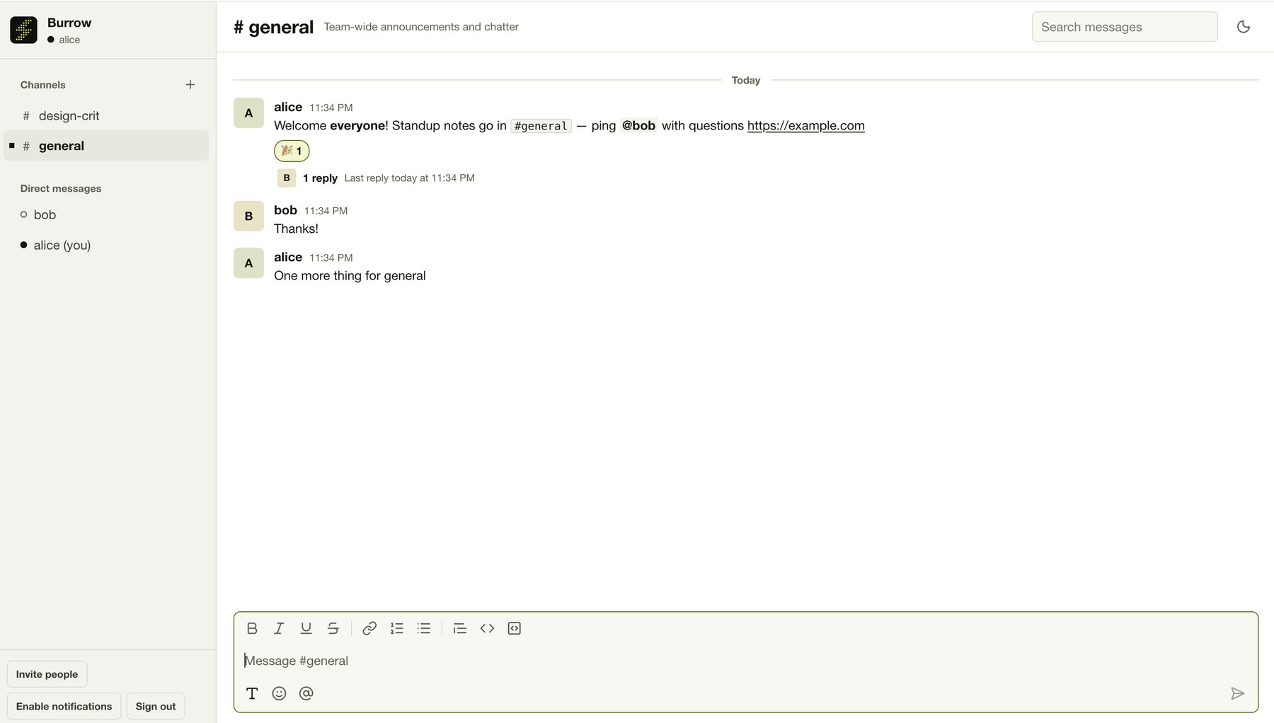The same chat rebuild in light mode.